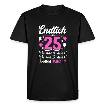 25 Anniversaire Je peux tout faire Je sais tout - T-shirt Premium bio Homme - noir - Devant - Nico (187cm)