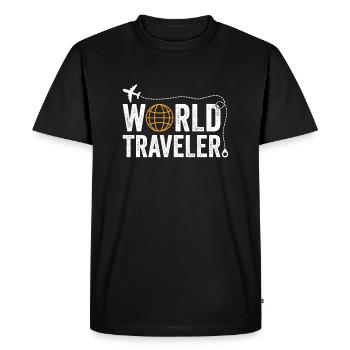 World Traveler - Men's Premium Organic T-Shirt - black - Front - Nico (187cm)