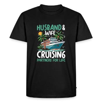 Mari et femme : partenaires de croisière pour la vie - T-shirt Premium bio Homme - noir - Devant - Nico (187cm)
