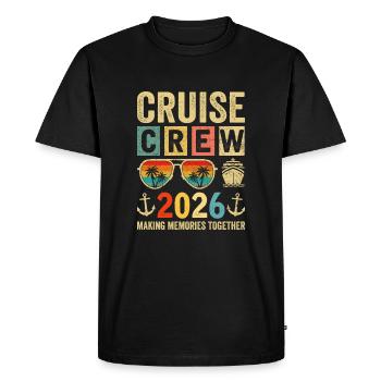 Équipage de croisière 2026 - T-shirt Premium bio Homme - noir - Devant - Nico (187cm)
