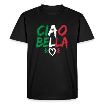 Ciao Bella - Men's Premium Organic T-Shirt - black - Front - Nico (187cm)