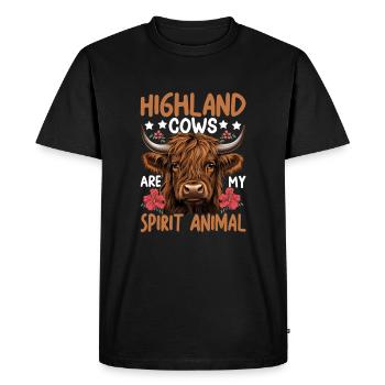 Les vaches Highland sont mon animal spirituel - T-shirt Premium bio Homme - noir - Devant - Nico (187cm)