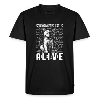 Schrödinger's Cat Is Dead and Alive - Men's Premium Organic T-Shirt - black - Front - Nico (187cm)