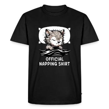Werewolf Official Napping Shirt - Men's Premium Organic T-Shirt - black - Front - Nico (187cm)