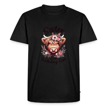 Sœur De La Fille D’anniversaire - T-shirt Premium bio Homme - noir - Devant - Nico (187cm)