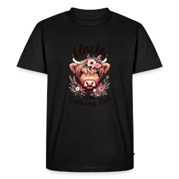 Oncle de la fille d’anniversaire - T-shirt Premium bio Homme - noir - Devant - Nico (187cm)