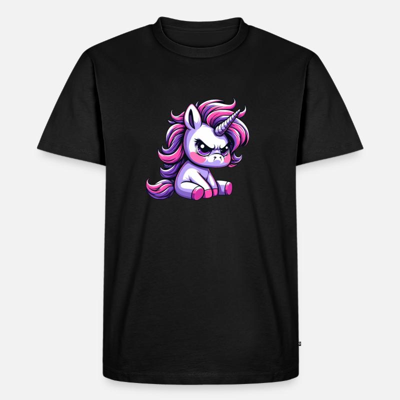 Grantiges Einhorn - Männer Premium Bio T-Shirt - Schwarz
