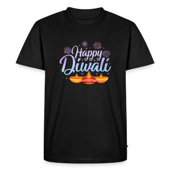 Joyeux Diwali - T-shirt Premium bio Homme - noir - Devant - Nico (187cm)