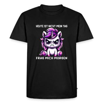 Aujourd’hui n’est pas mon jour Demande-moi demain - T-shirt Premium bio Homme - noir - Devant - Nico (187cm)