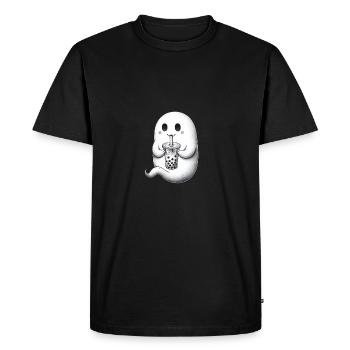 Ghost Drinks Bubble Tea - Men's Premium Organic T-Shirt - black - Front - Nico (187cm)