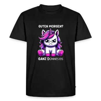 Bonjour glace très mince - T-shirt Premium bio Homme - noir - Devant - Nico (187cm)