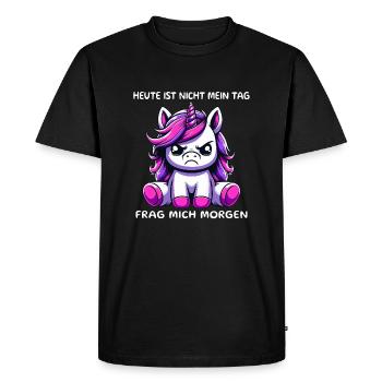 Aujourd’hui n’est pas mon jour Demande-moi demain - T-shirt Premium bio Homme - noir - Devant - Nico (187cm)