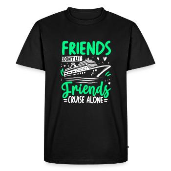 Les amis ne laissent pas leurs amis naviguer seuls - T-shirt Premium bio Homme - noir - Devant - Nico (187cm)