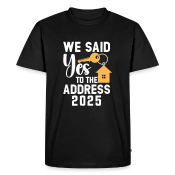 Nous avons dit à l’adresse 2025 - T-shirt Premium bio Homme - noir - Devant - Nico (187cm)
