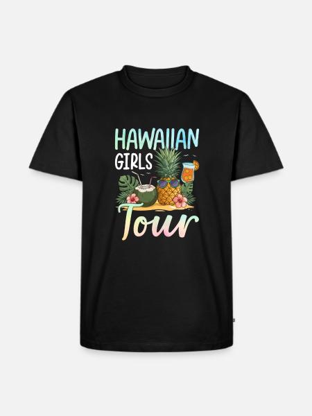 Visite des filles hawaïennes - T-shirt Premium bio Homme - noir