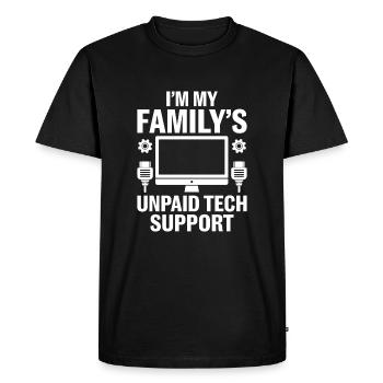 Le support technique non rémunéré de I’m My Family - T-shirt Premium bio Homme - noir - Devant - Nico (187cm)