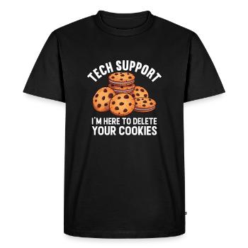 Support technique Je suis ici pour supprimer vos cookies - T-shirt Premium bio Homme - noir - Devant - Nico (187cm)
