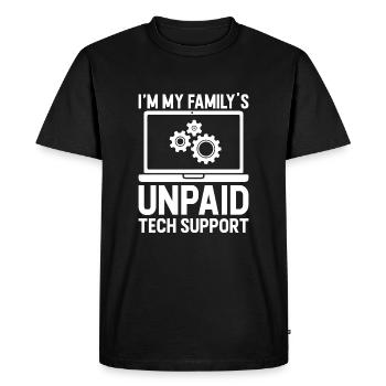 Le support technique non rémunéré de I’m My Family - T-shirt Premium bio Homme - noir - Devant - Nico (187cm)