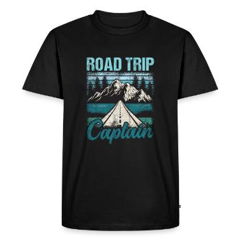 Road Trip Captain - Men's Premium Organic T-Shirt - black - Front - Nico (187cm)