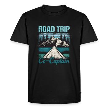 Road Trip Co-Captain - Men's Premium Organic T-Shirt - black - Front - Nico (187cm)