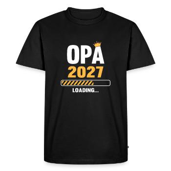 Grand-père 2027 Chargement - T-shirt Premium bio Homme - noir - Devant - Nico (187cm)