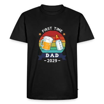 Première fois papa 2029 - T-shirt Premium bio Homme - noir - Devant - Nico (187cm)