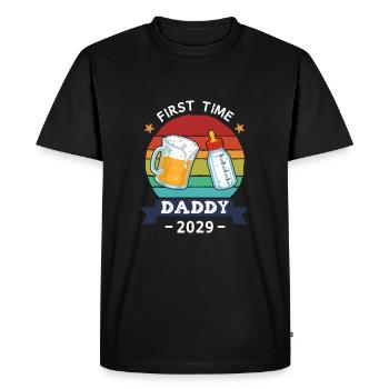 Première fois papa 2029 - T-shirt Premium bio Homme - noir - Devant - Nico (187cm)