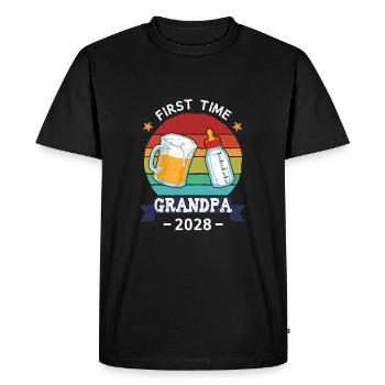 First Time Grandpa 2028 - Men's Premium Organic T-Shirt - black - Front - Nico (187cm)