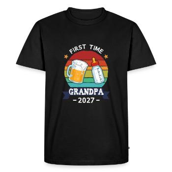 Première fois grand-père 2027 - T-shirt Premium bio Homme - noir - Devant - Nico (187cm)