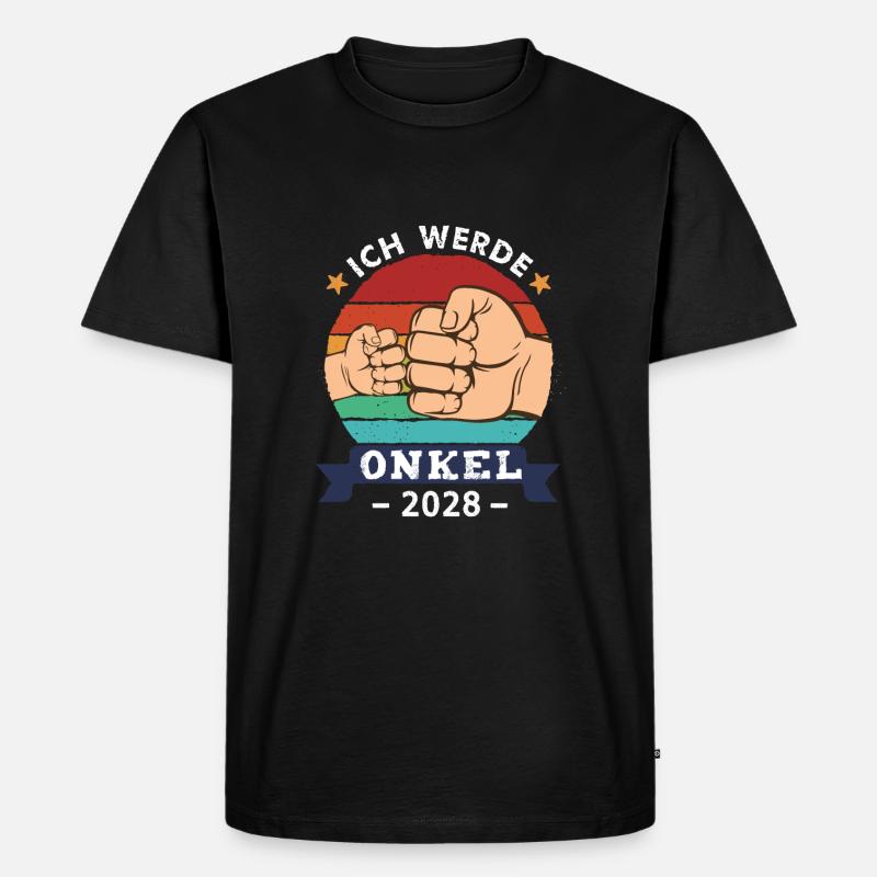 Ich werde Onkel 2028 - Männer Premium Bio T-Shirt - Schwarz