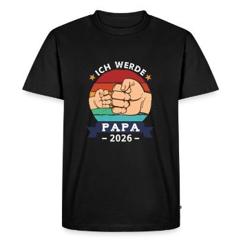 Je vais être papa 2027 Grossesse Future papa - T-shirt Premium bio Homme - noir - Devant - Nico (187cm)