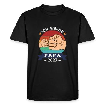Je vais être papa 2027 Grossesse Future papa - T-shirt Premium bio Homme - noir - Devant - Nico (187cm)