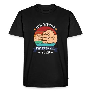 Je vais être parrain 2029 Grossesse - T-shirt Premium bio Homme - noir - Devant - Nico (187cm)