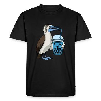 Fous à pieds bleus Bubble Tea - T-shirt Premium bio Homme - noir - Devant - Nico (187cm)