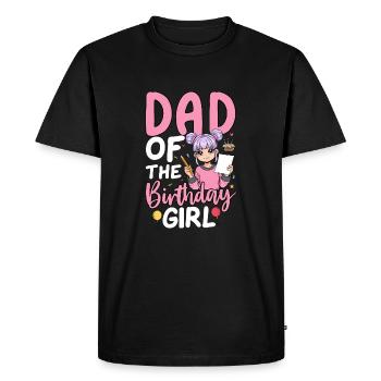 Papa de la fille d’anniversaire - T-shirt Premium bio Homme - noir - Devant - Nico (187cm)