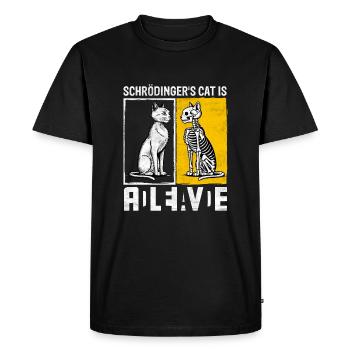Schrödinger's Cat Dead And Alive - Men's Premium Organic T-Shirt - black - Front - Nico (187cm)