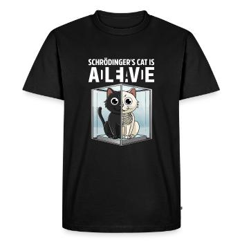 Schrödinger's Cat Dead And Alive - Men's Premium Organic T-Shirt - black - Front - Nico (187cm)