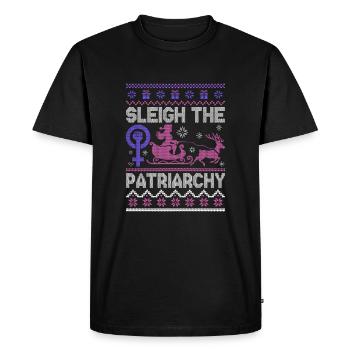 Sleigh The Patriarchy - Men's Premium Organic T-Shirt - black - Front - Nico (187cm)