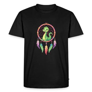 Attrape-rêves dinosaure - T-shirt Premium bio Homme - noir - Devant - Nico (187cm)