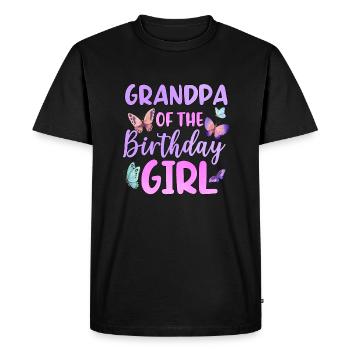 Papi de la fille d’anniversaire - T-shirt Premium bio Homme - noir - Devant - Nico (187cm)