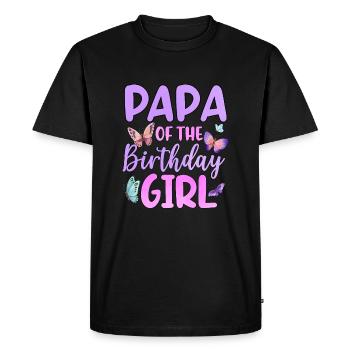 Papa de la fille d’anniversaire - T-shirt Premium bio Homme - noir - Devant - Nico (187cm)