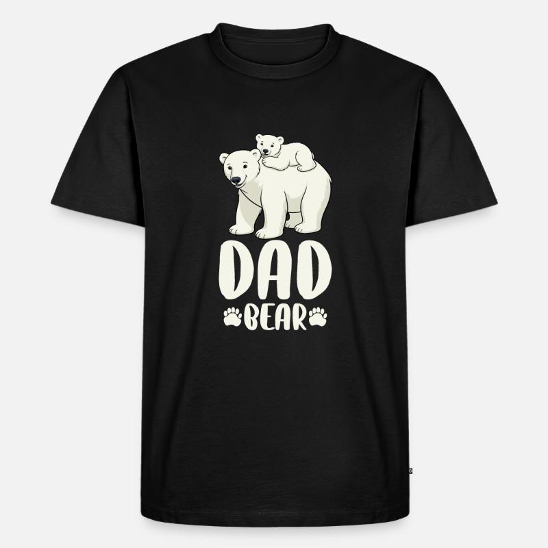 Dad Bear - Männer Premium Bio T-Shirt - Schwarz