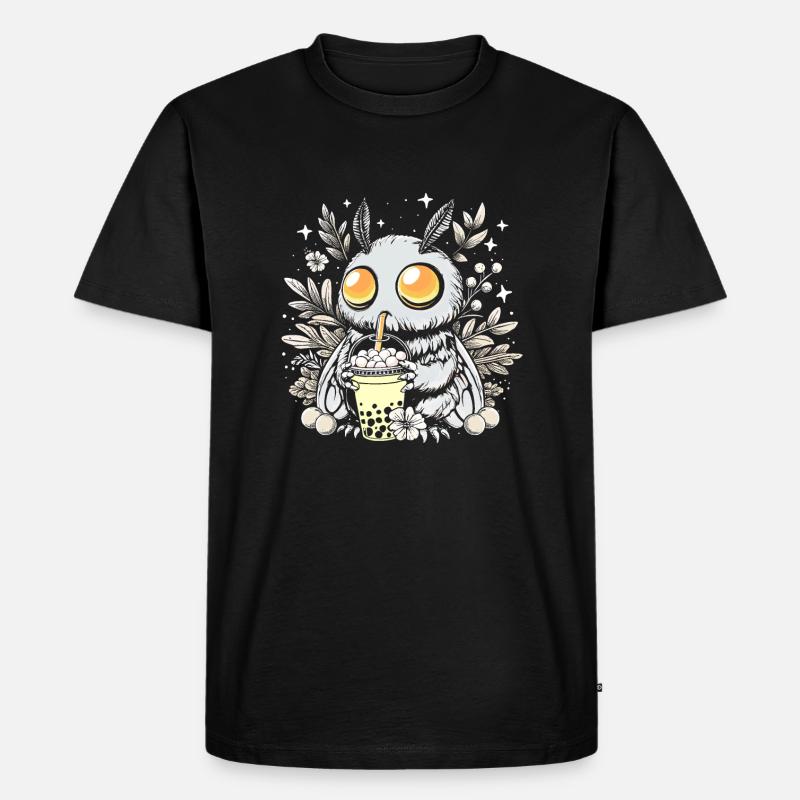 Mothman Bubble Tea - Männer Premium Bio T-Shirt - Schwarz