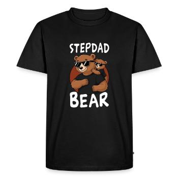 Beau-père Ours - T-shirt Premium bio Homme - noir - Devant - Nico (187cm)