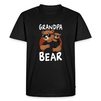 Grand-père Ours - T-shirt Premium bio Homme - noir - Devant - Nico (187cm)