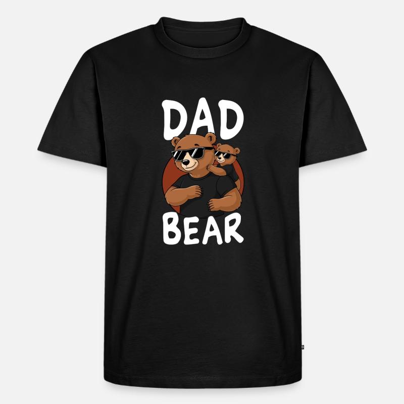 Dad Bear - Männer Premium Bio T-Shirt - Schwarz