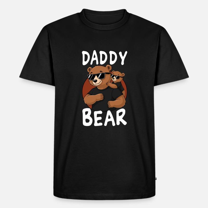 Daddy Bear - Männer Premium Bio T-Shirt - Schwarz