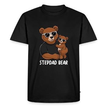 Beau-père Ours - T-shirt Premium bio Homme - noir - Devant - Nico (187cm)