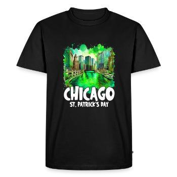 Chicago River Celebration St. Patrick's Day - Men's Premium Organic T-Shirt - black - Front - Nico (187cm)