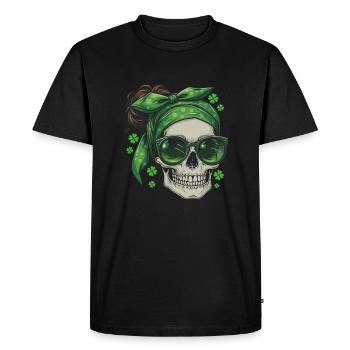 Crâne de la Saint-Patrick - T-shirt Premium bio Homme - noir - Devant - Nico (187cm)